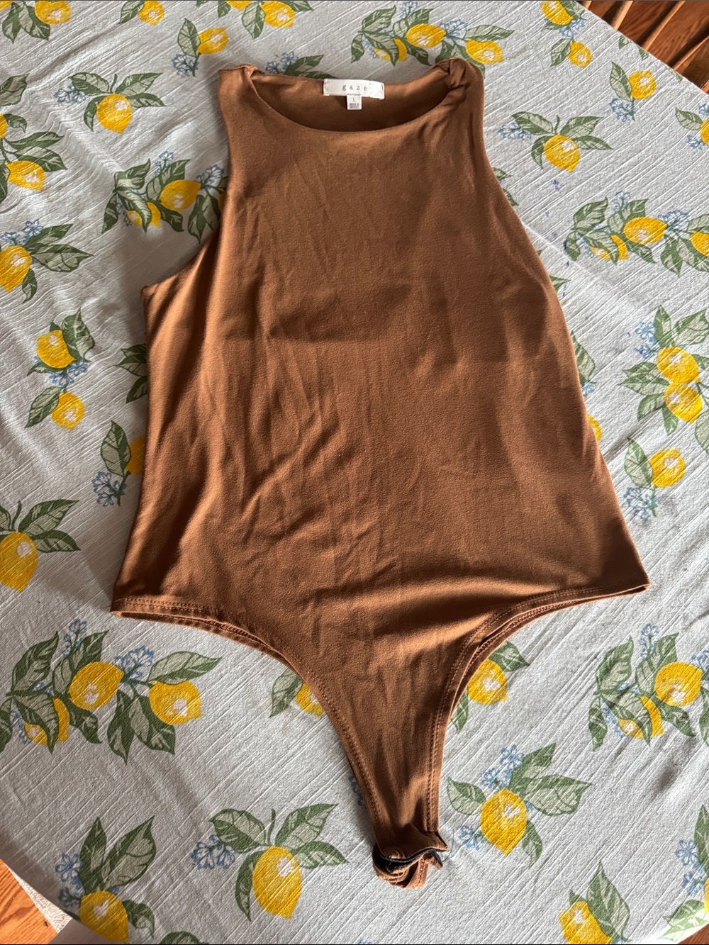 Glaze Brown Sleeveless Ribbed Bodysuit